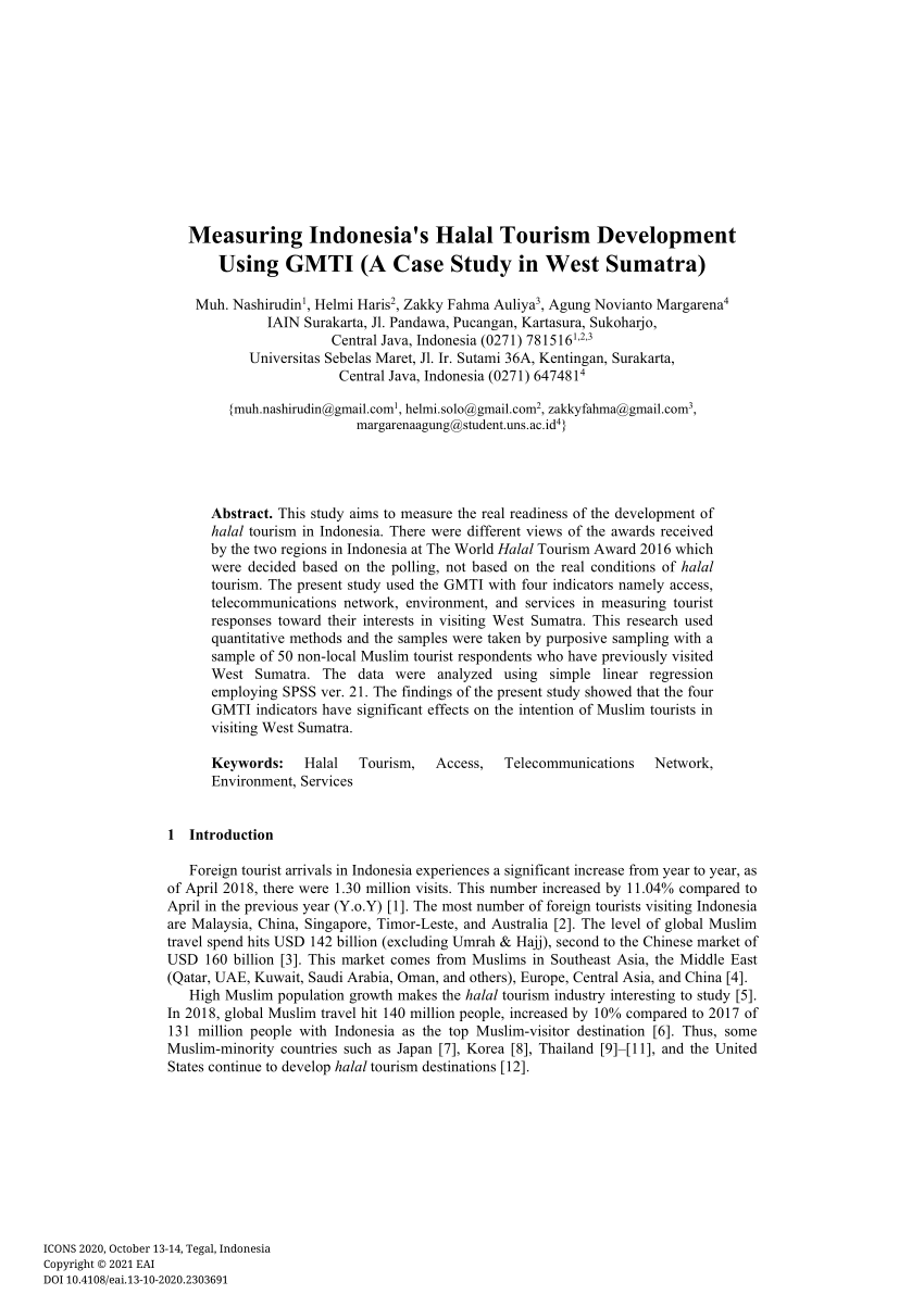 [PDF] Measuring Indonesia's Halal Tourism Development Using GMTI (A