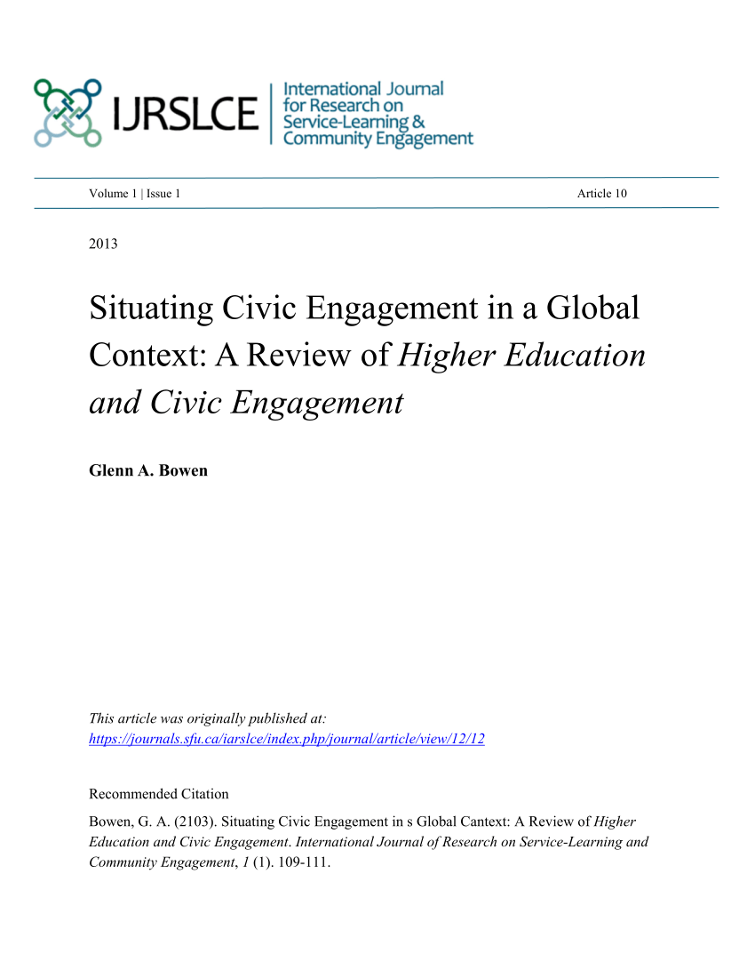 civic engagement research paper sample