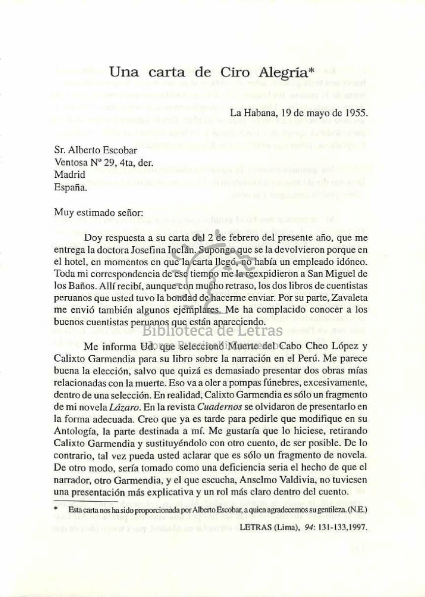 PDF Una carta de Ciro Alegr a