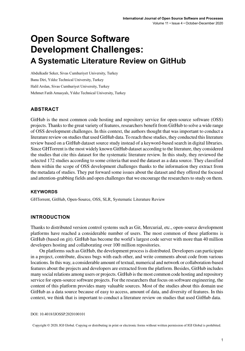 literature review open source software