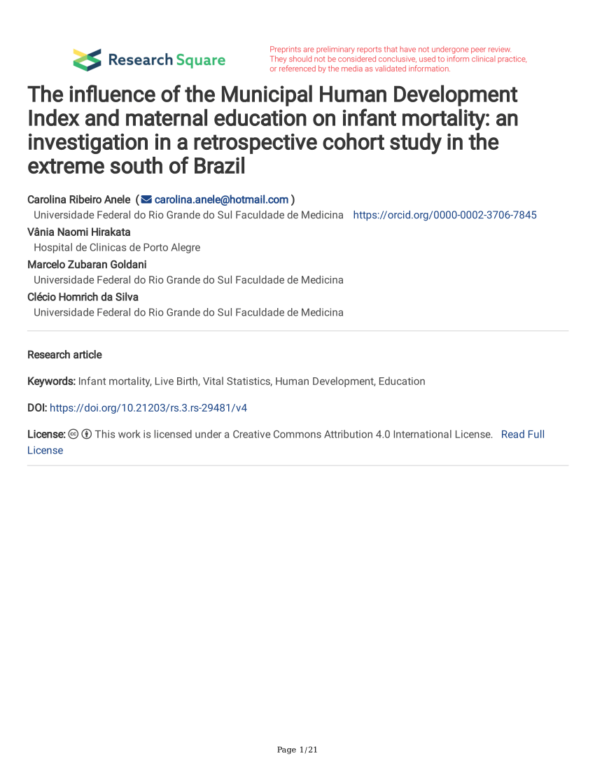 PDF) The influence of the Municipal Human Development Index and