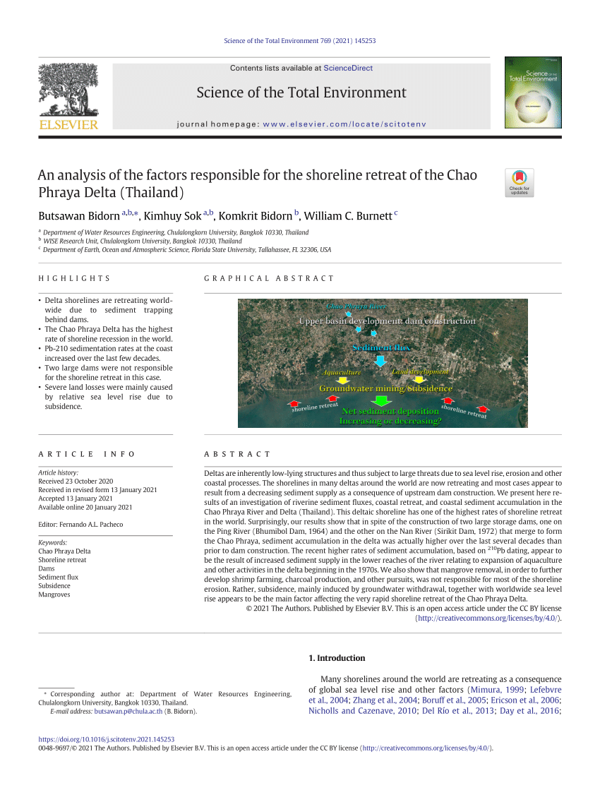 PDF) An Analysis of the Factors Responsible for the Shoreline Retreat of  the Chao Phraya Delta (Thailand)