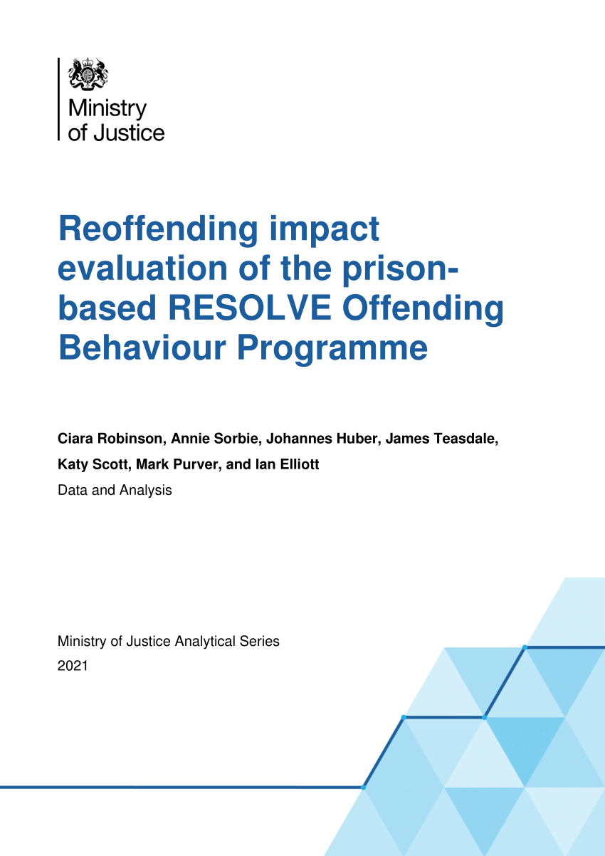 Pdf Reoffending Impact Evaluation Of The Prison Based Resolve Offending Behaviour Programme 1546