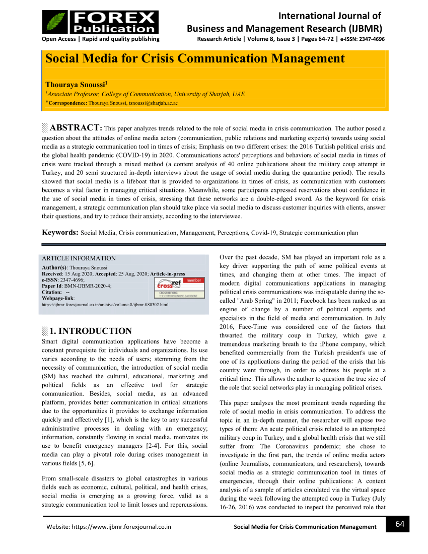 crisis communication bachelor thesis