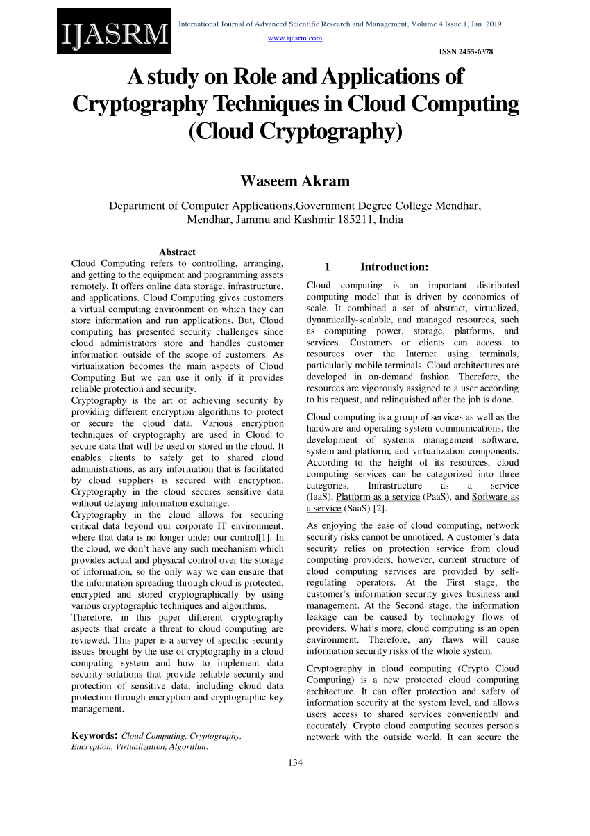 research paper on applications of cryptography