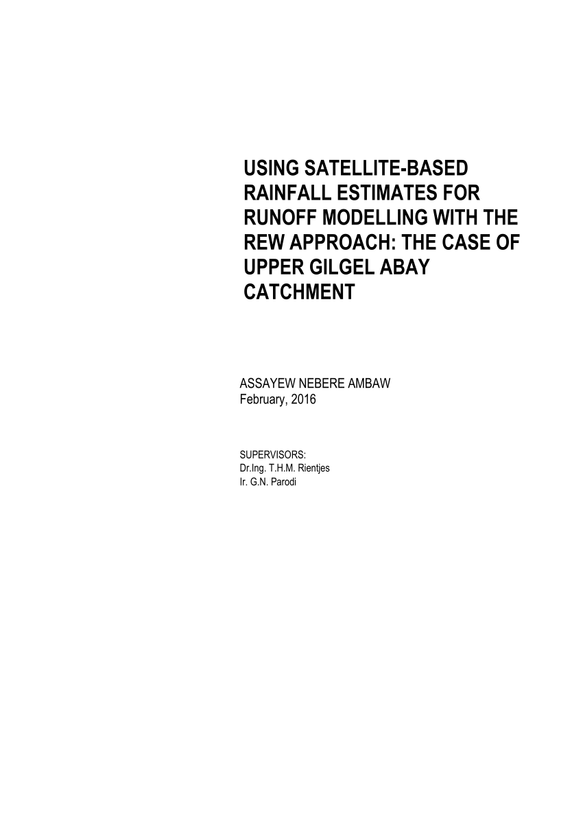 PDF) Using satellite-based rainfall estimates for runoff modelling ...