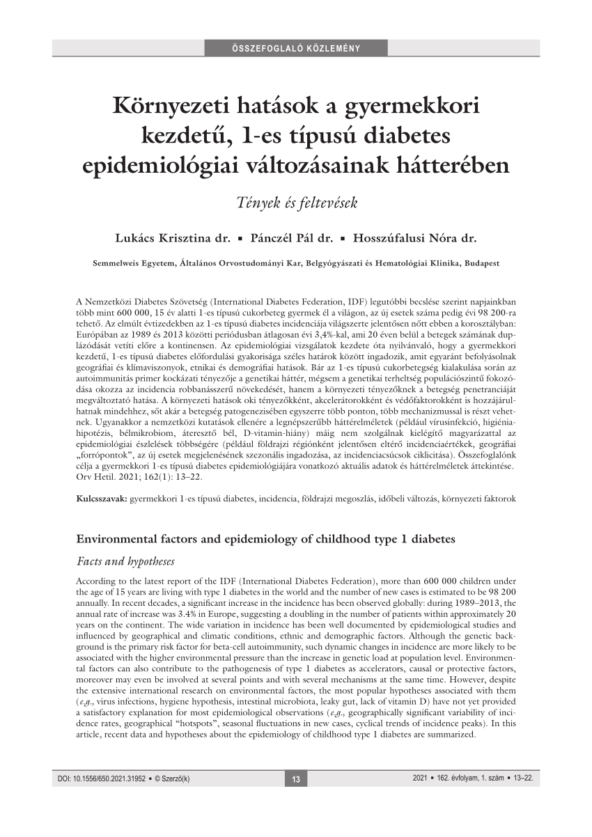 1-es típusú cukorbetegség diabete tipo 2 pdf