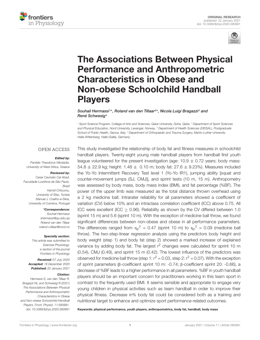 PDF) The Associations Between Physical Performance and ...