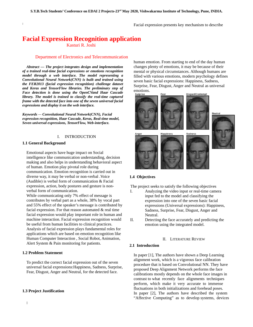 facial expression recognition research paper