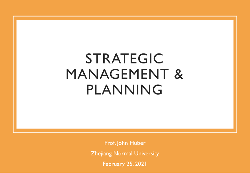 strategic planning and strategic management pdf
