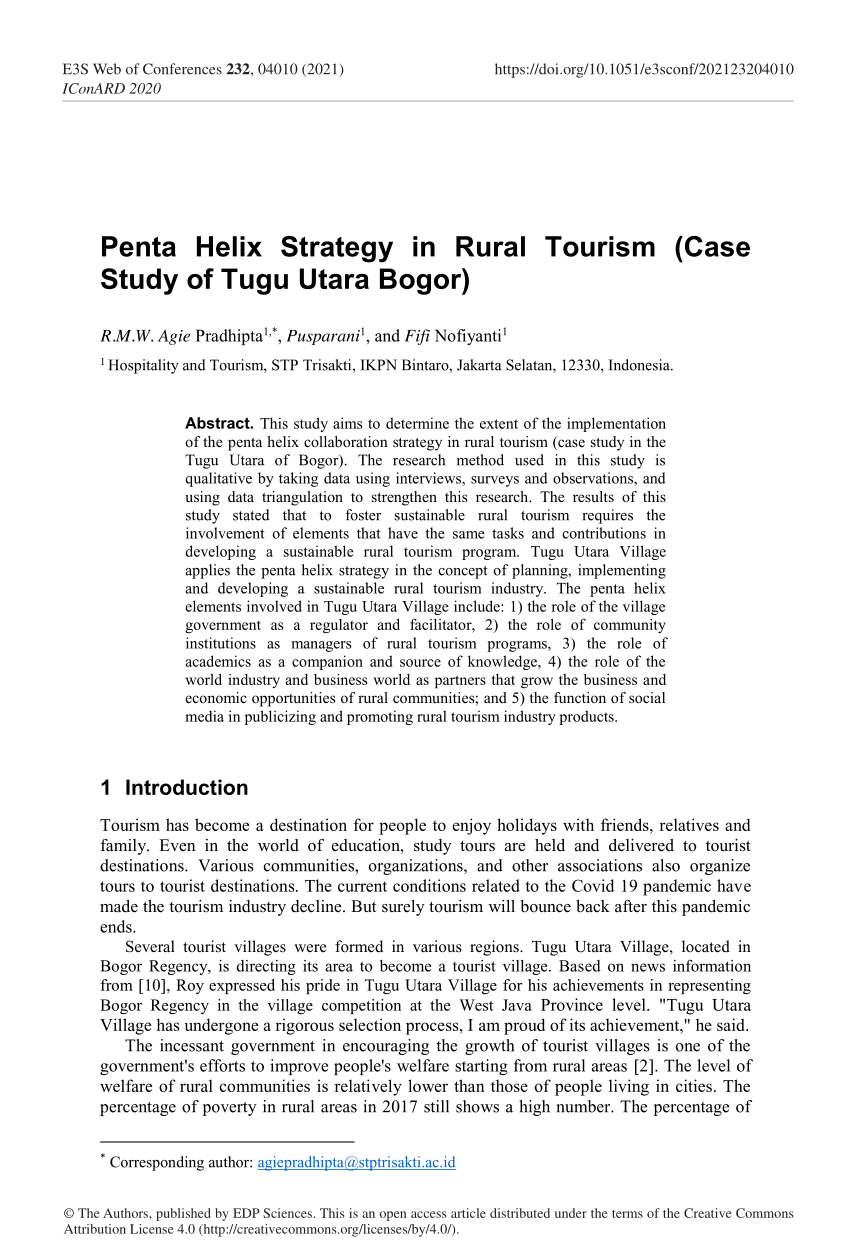 rural tourism case study pdf
