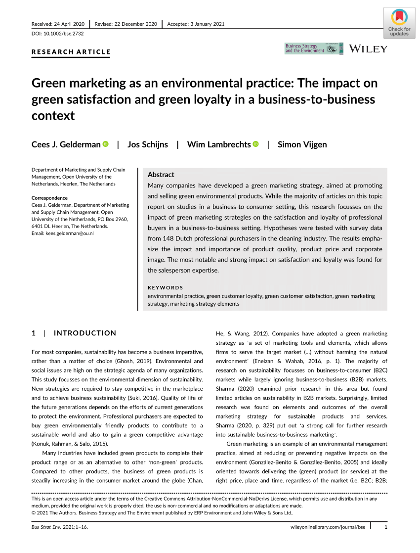 research paper on green marketing strategy