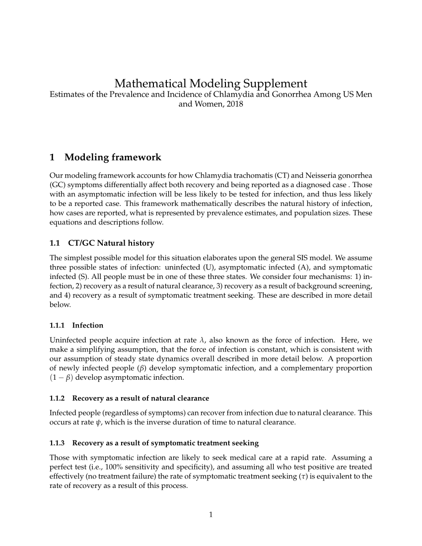 Pdf Estimates Of The Prevalence And Incidence Of Chlamydia And Gonorrhea Among Us Men And 7521