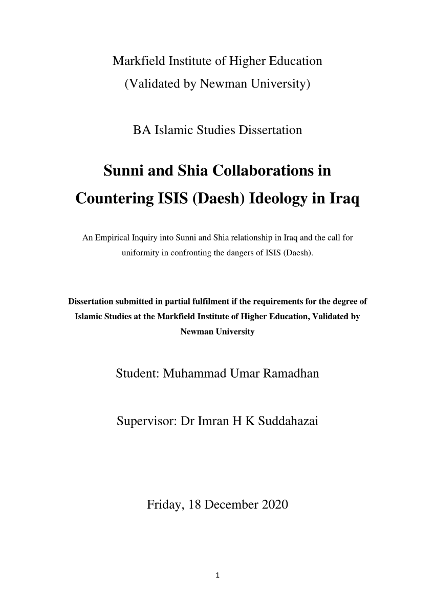 Pdf Sunni And Shia Collaborations In Countering Isis Daesh Ideology In Iraq