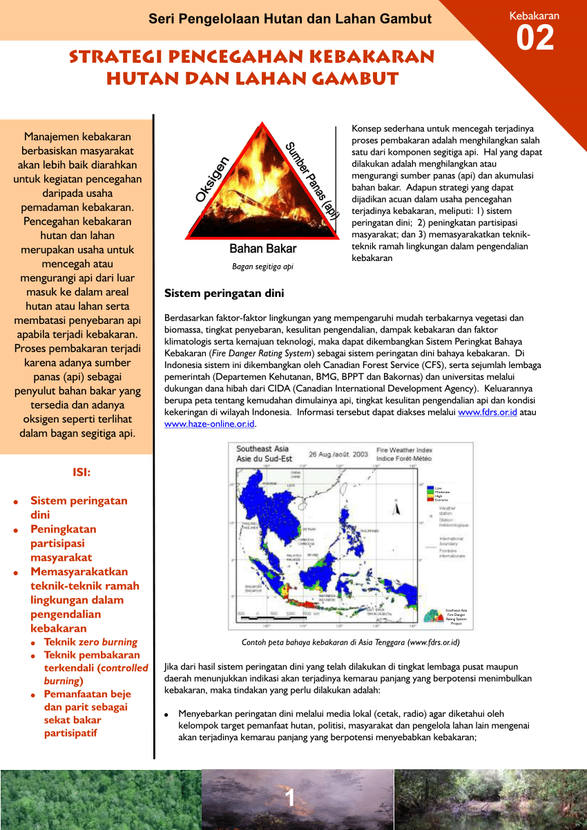 Pdf Seri Pengelolaan Hutan Dan Lahan Gambut Strategi Pencegahan Kebakaran Hutan Dan Lahan Gambut 7305