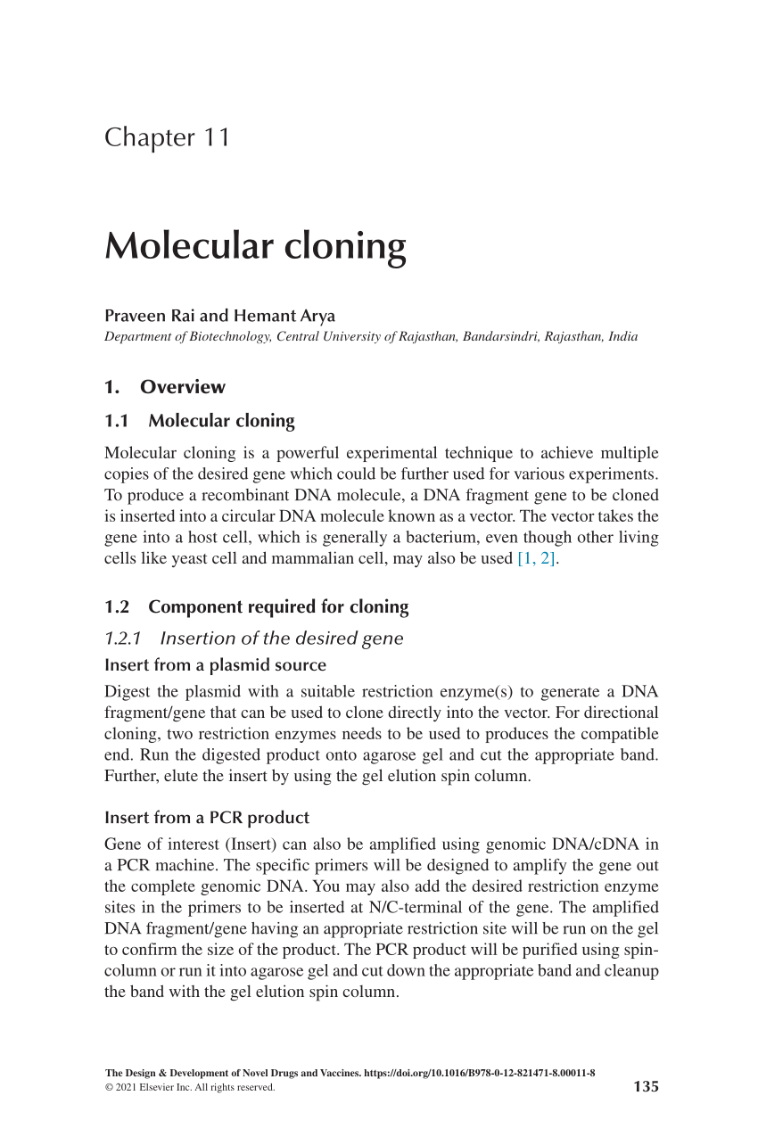 molecular cloning research paper