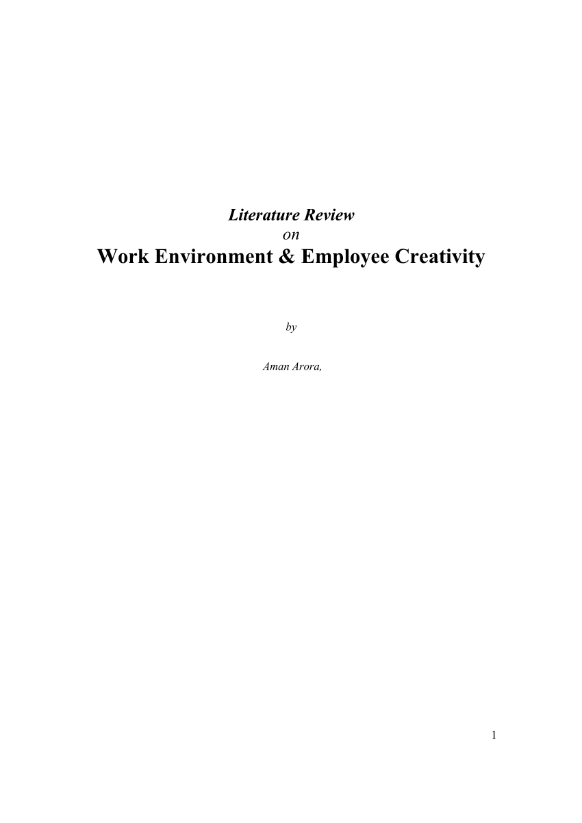 literature review on work environment pdf