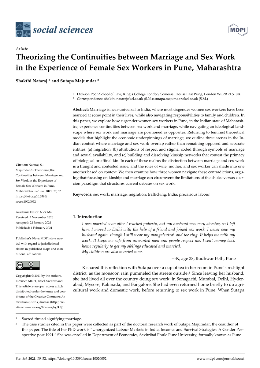 PDF) Theorizing the Continuities Between Marriage and Sex Work in the Experience of Female Sex Workers in Pune, Maharashtra photo
