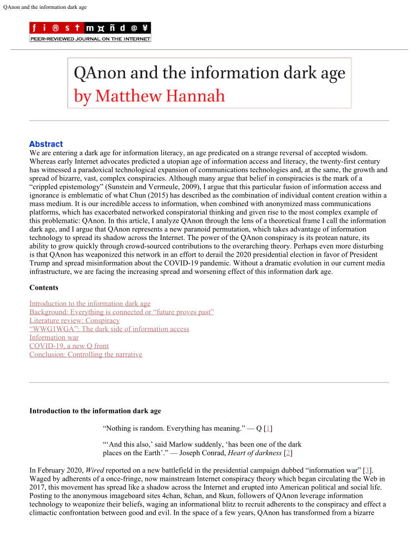 PDF] No Calm in The Storm: Investigating QAnon Website