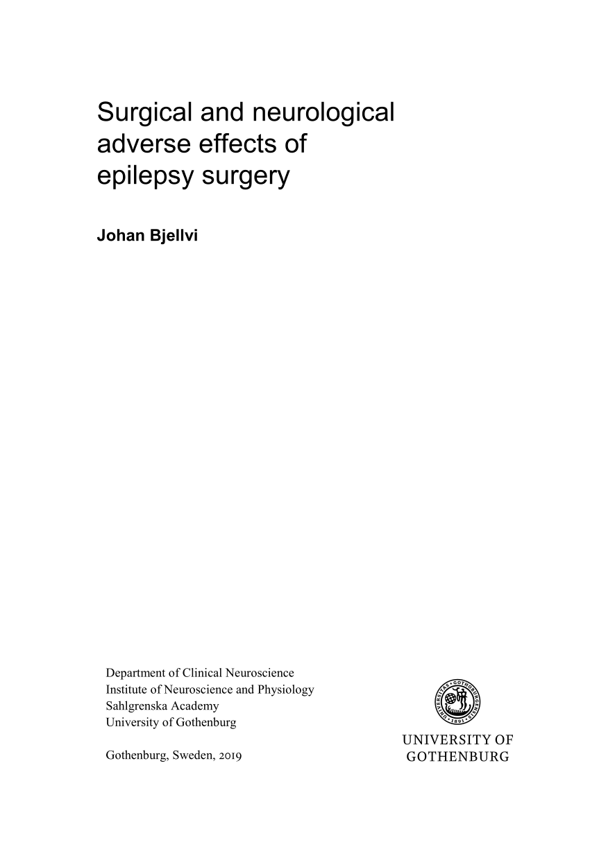 PDF Surgical and neurological adverse effects of epilepsy surgery