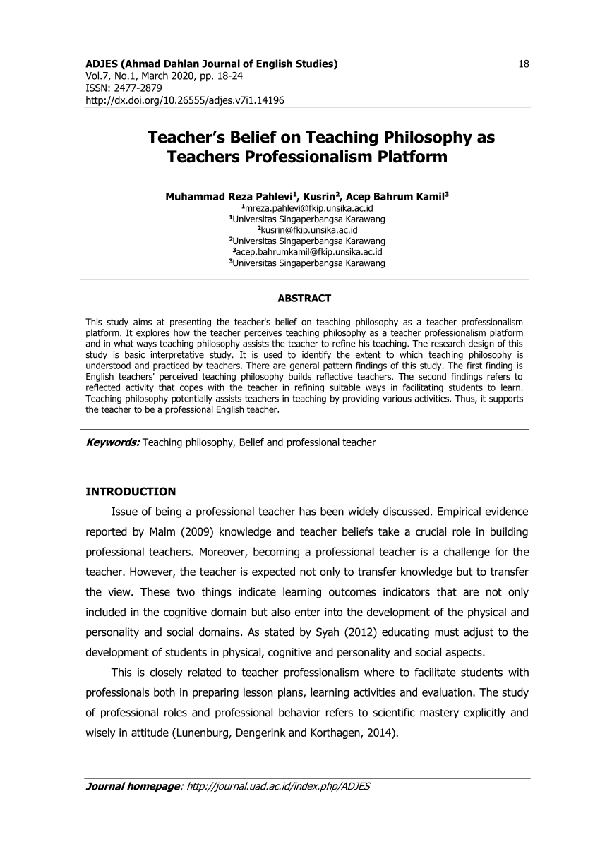 case study on teaching professionalism