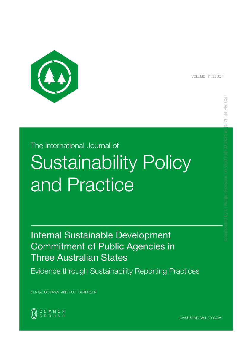 (PDF) Internal Sustainable Development Commitment of Public Agencies in ...