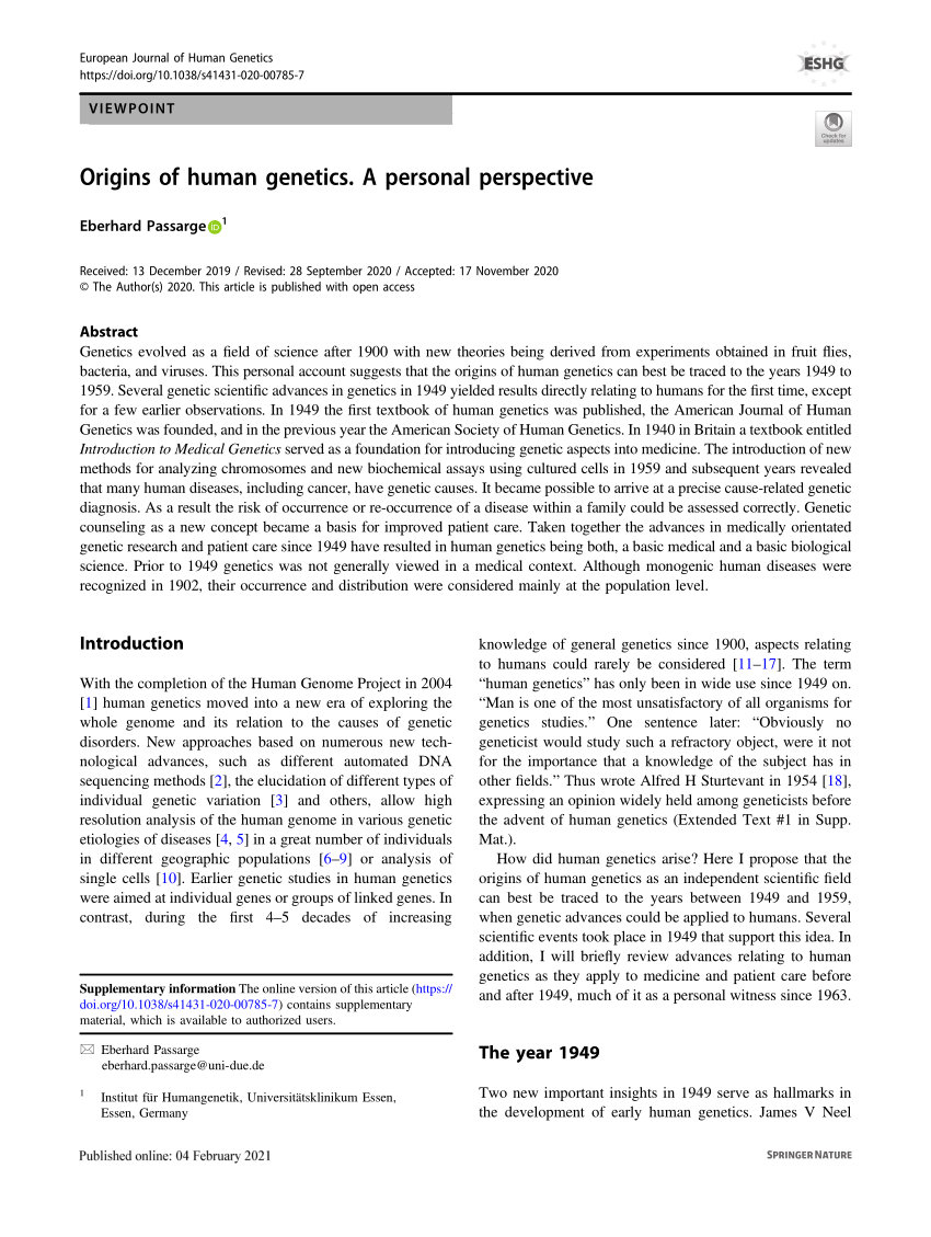 (PDF) Origins of human A personal perspective