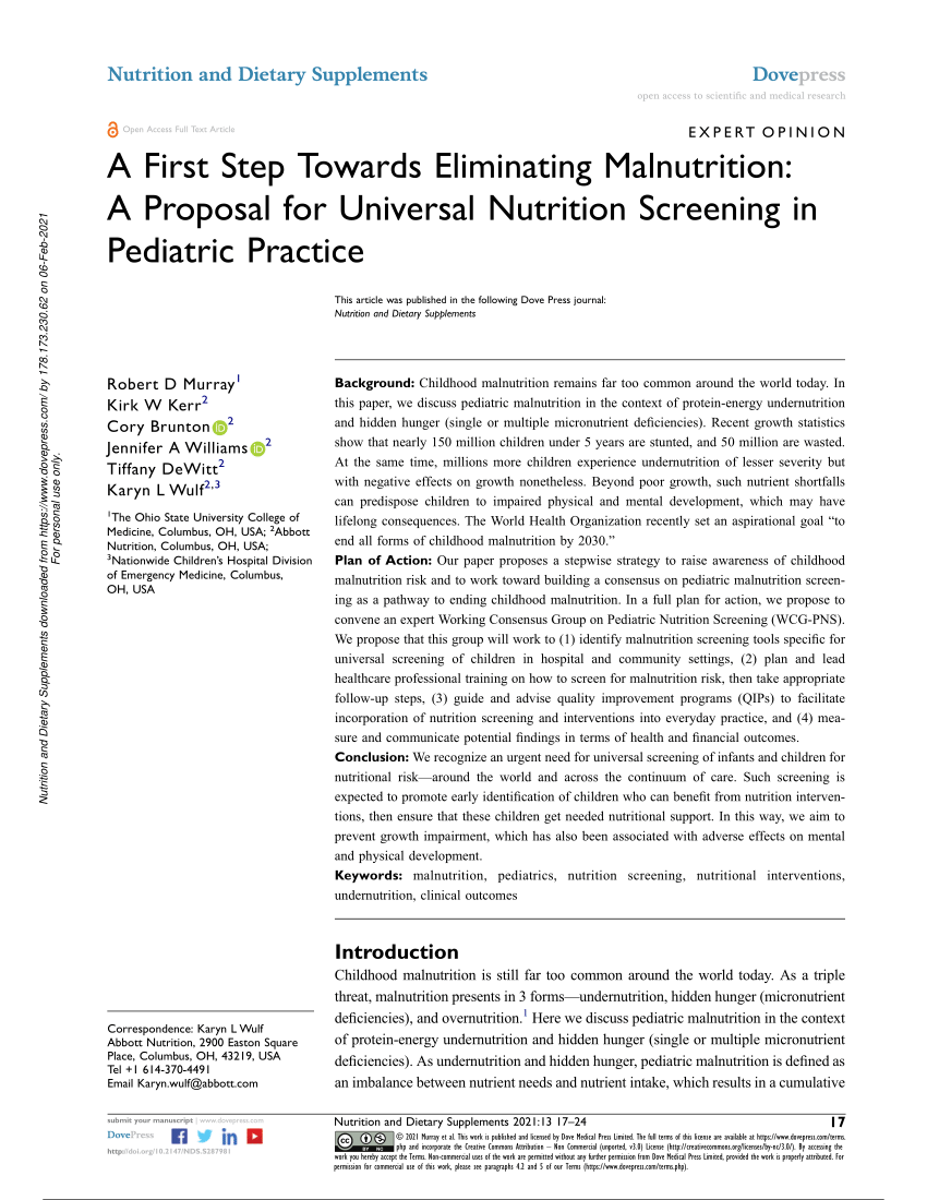 research proposal of malnutrition