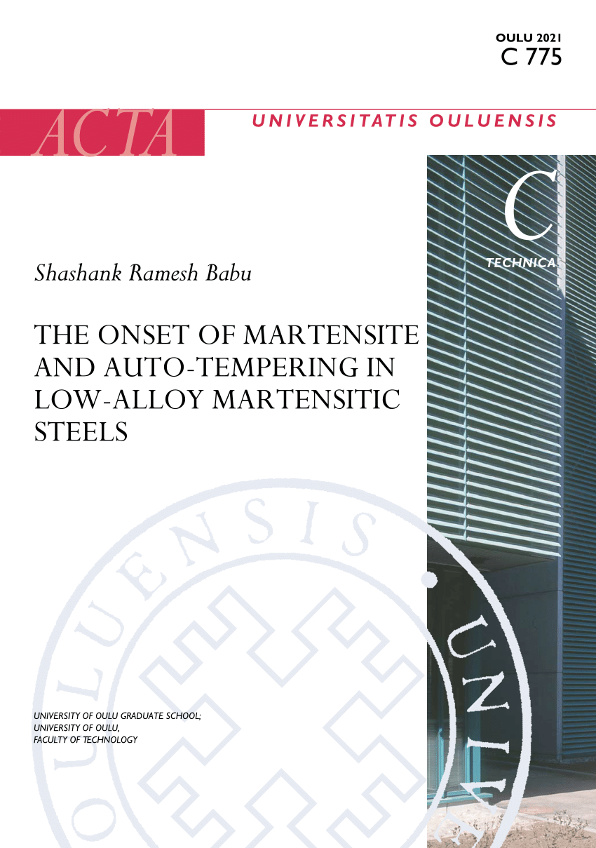 Pdf The Onset Of Martensite And Auto Tempering In Low Alloy Martensitic Steels