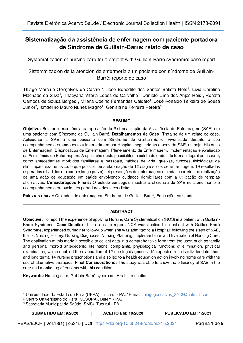 Anamnese Completa - SISTEMATIZAÇÃO DA ASSISTENCIA DE ENFERMAGEM