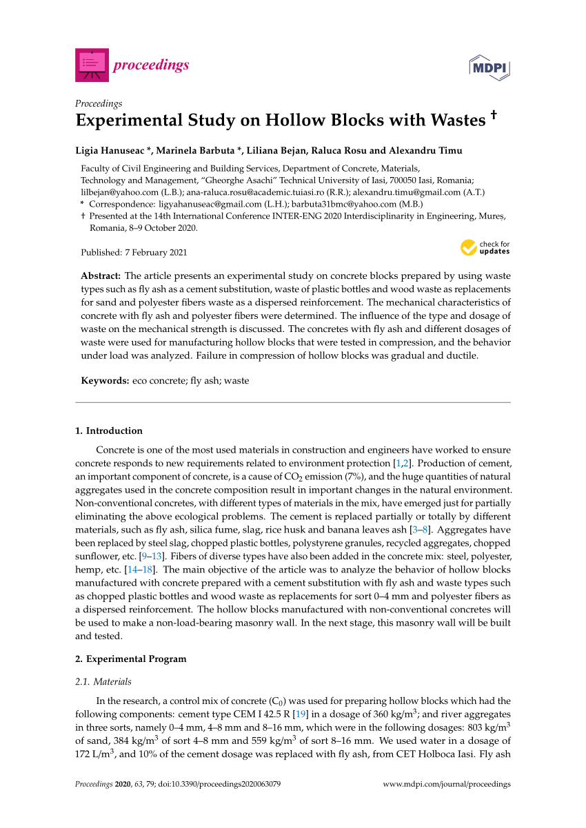 research study about hollow blocks