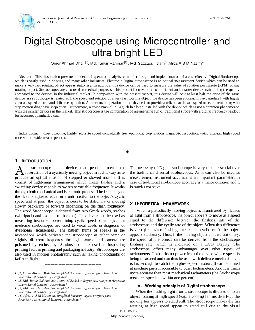 Stroboscope MP, TSD122A, TSD122C, Education, Research