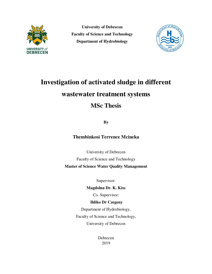 msc thesis on water quality