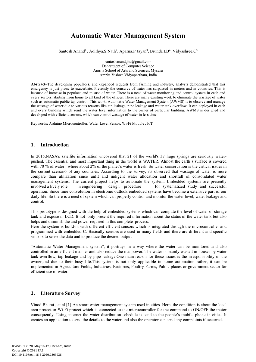 water management system research paper