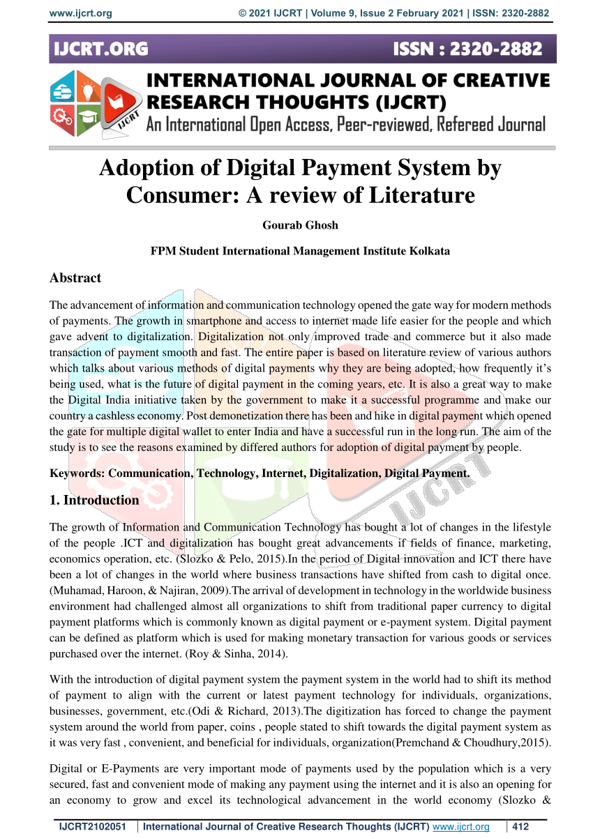 digital payment system essay