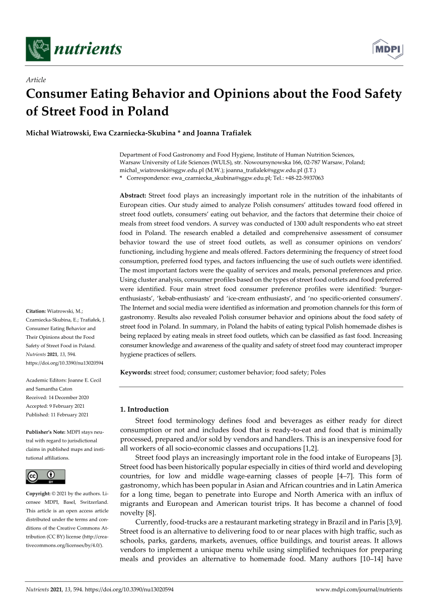research paper on street food