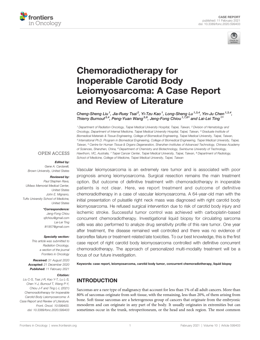 leiomyosarcoma case report and literature review