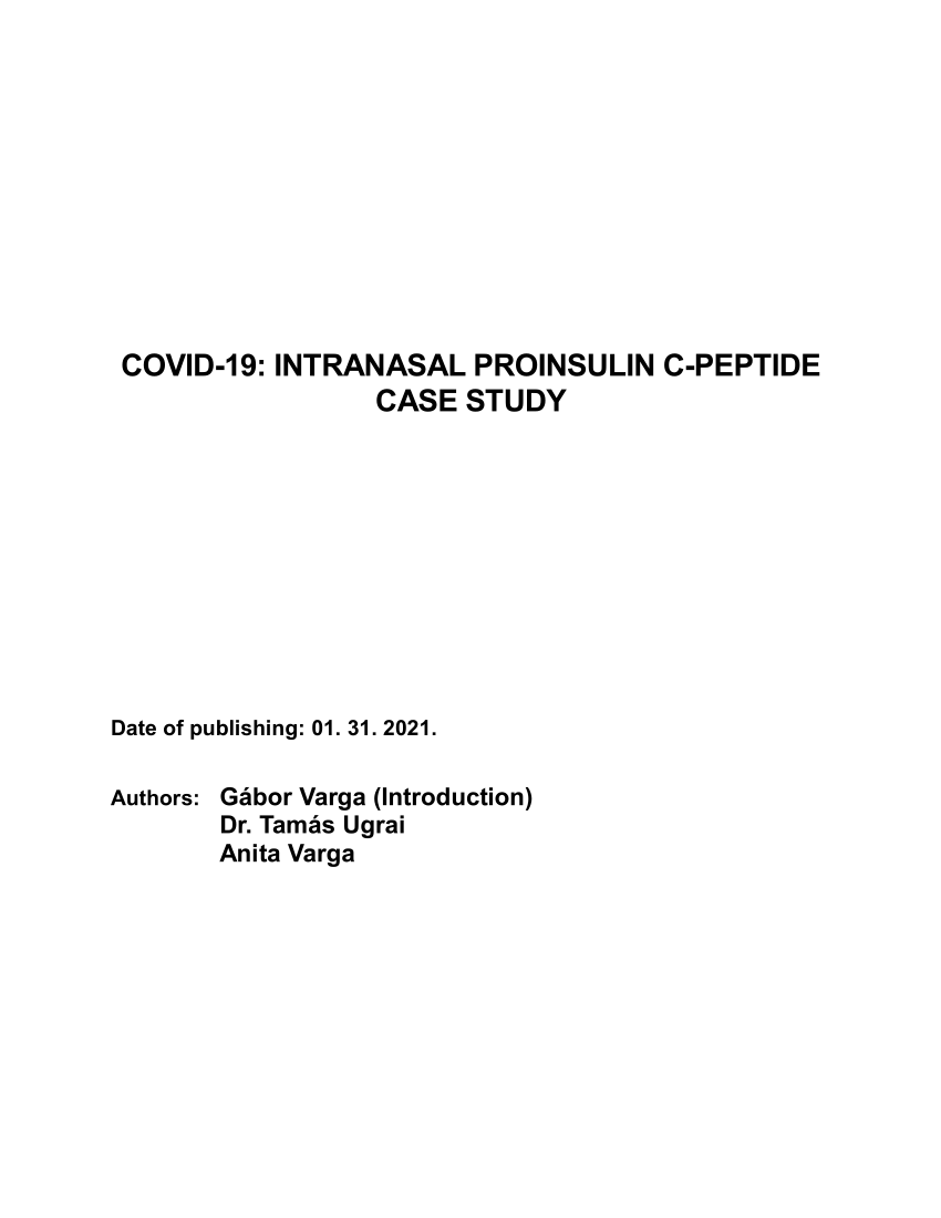 Indigenous baseball betalingsmiddel PDF) COVID-19: Intranasal proinsulin C-peptide case study