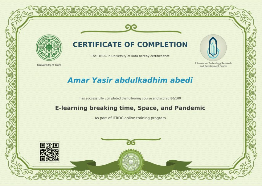 (PDF) CERTIFICATE OF COMPLETION E learning