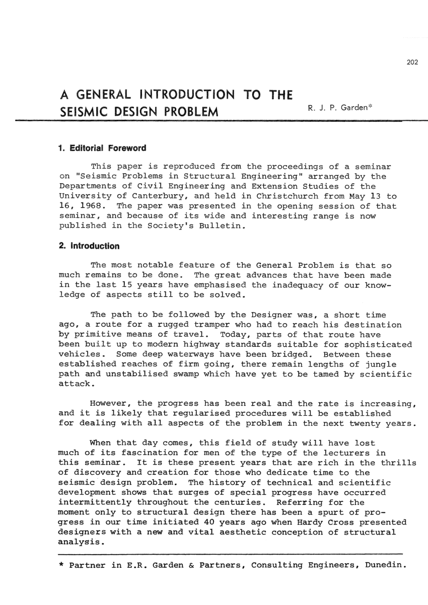 (PDF) A general introduction to the seismic design problem