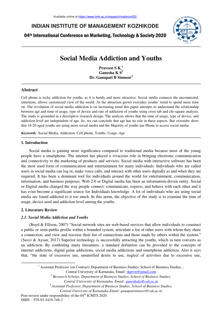 social media addiction research papers