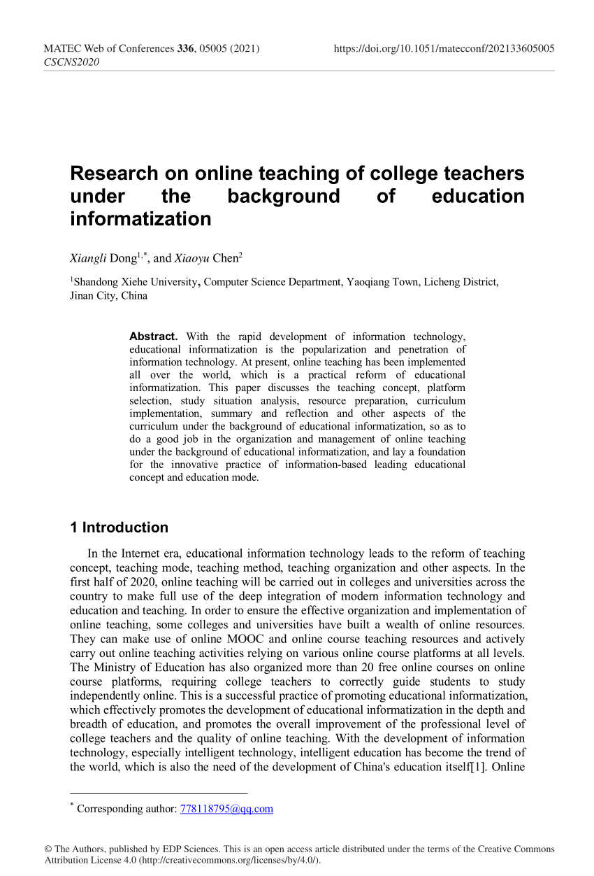 research on online teaching