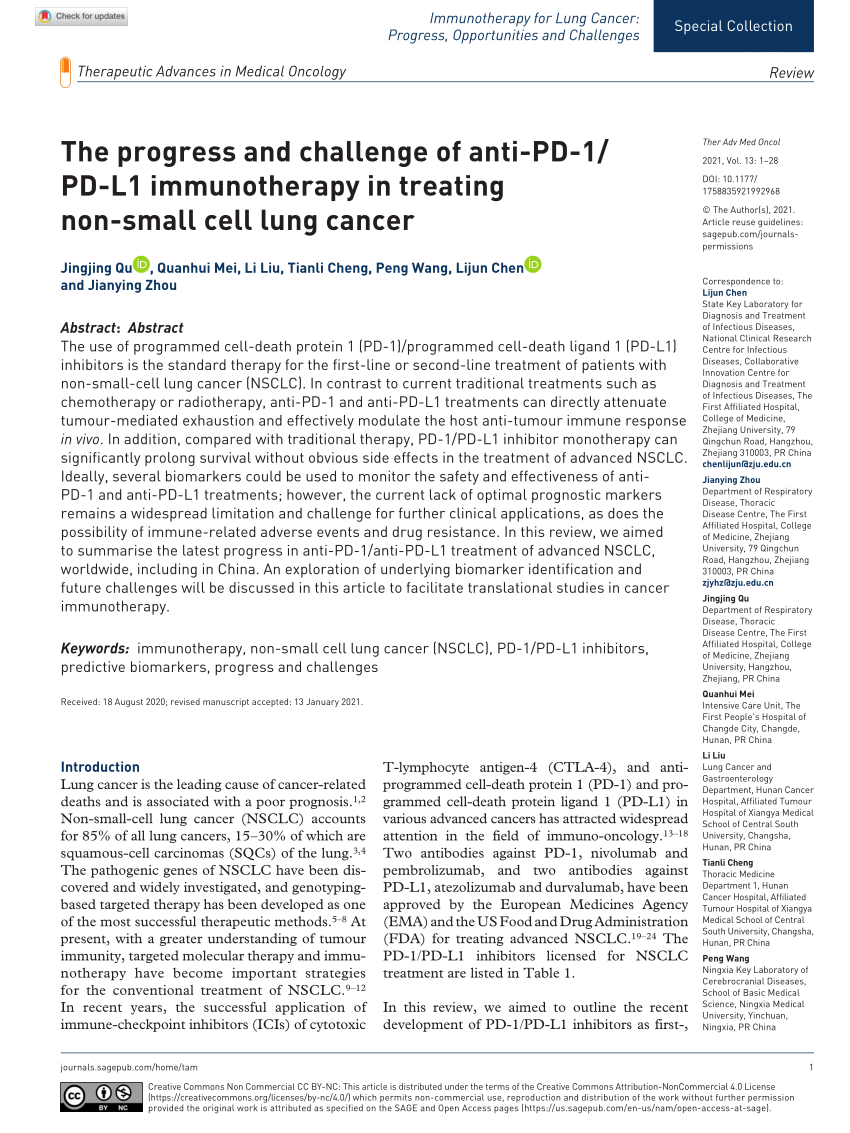 Pdf The Progress And Challenge Of Anti Pd 1pd L1 Immunotherapy In
