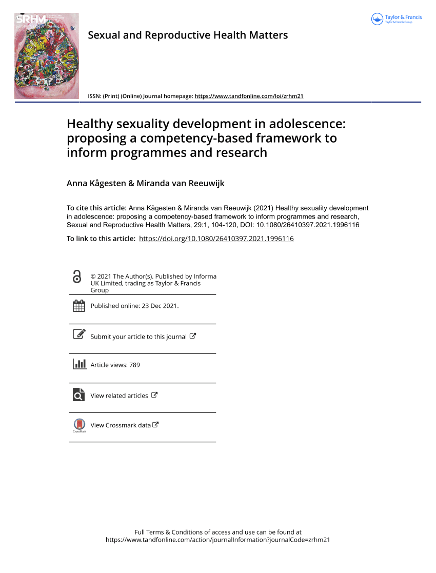 PDF Adolescent Sexual Wellbeing A Conceptual Framework