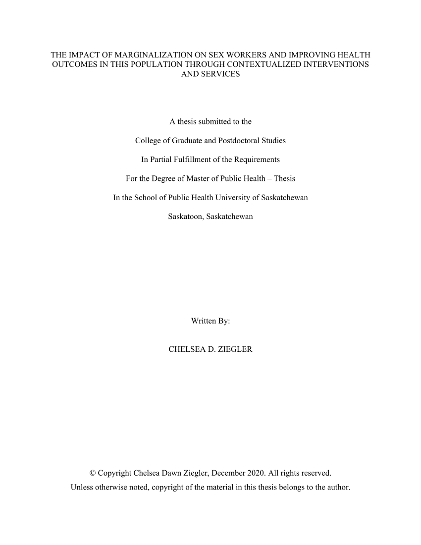 Pdf The Impact Of Marginalization On Sex Workers And Improving Health Outcomes In This 