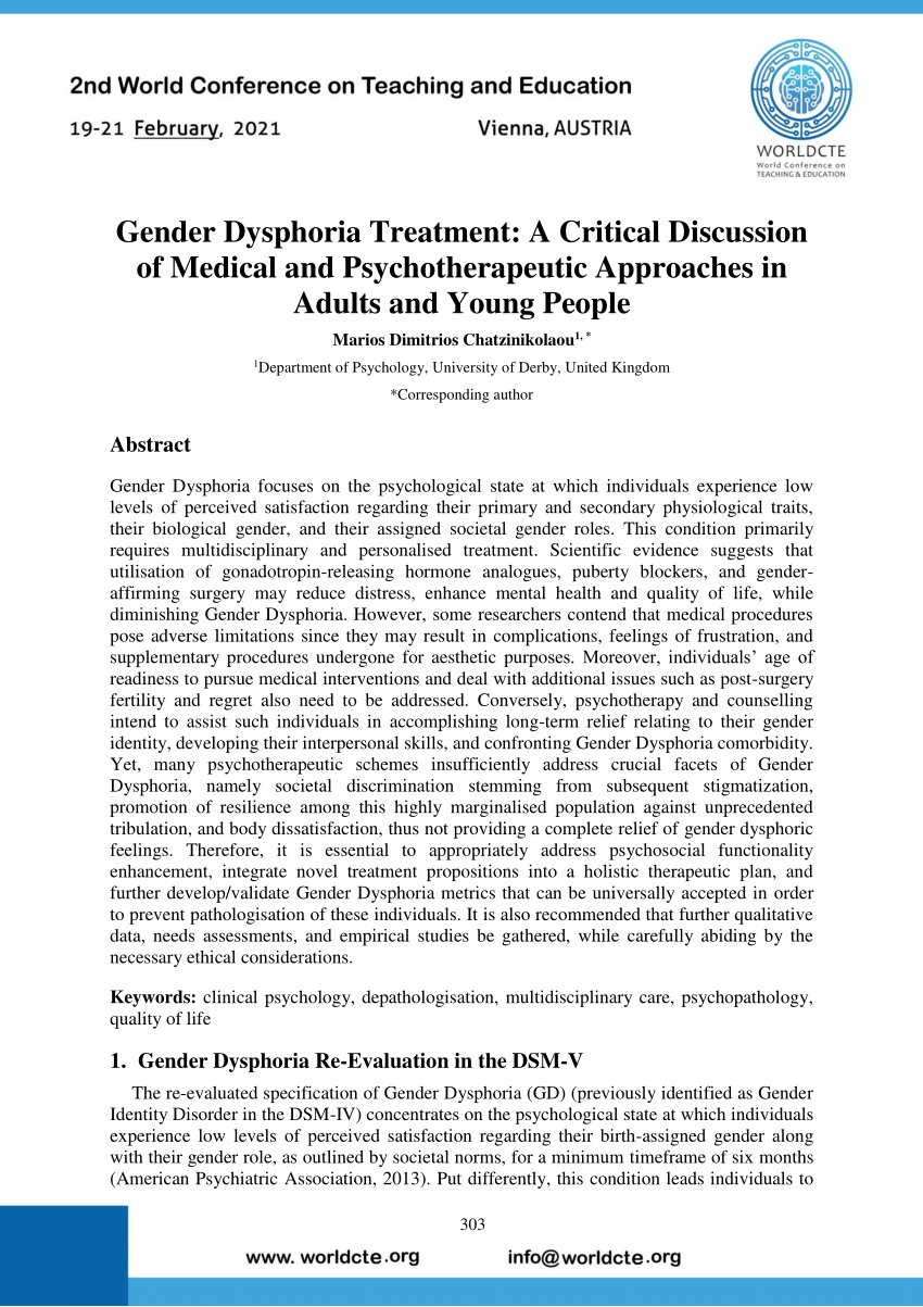 research paper about gender dysphoria