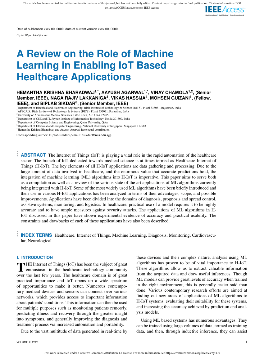 a systematic literature review of machine learning applications in iot