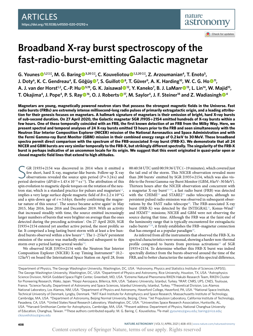 Broadband X Ray Burst Spectroscopy Of The Fast Radio Burst Emitting Galactic Magnetar Request Pdf