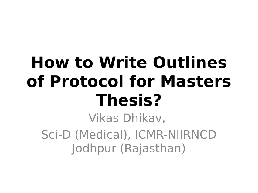 what is thesis protocol