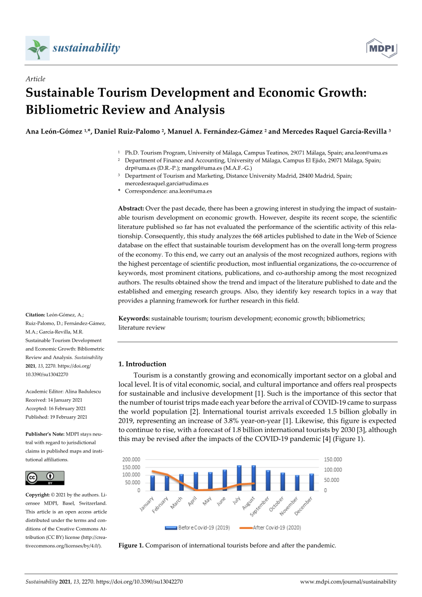 Pdf Sustainable Tourism Development And Economic Growth Bibliometric Review And Analysis